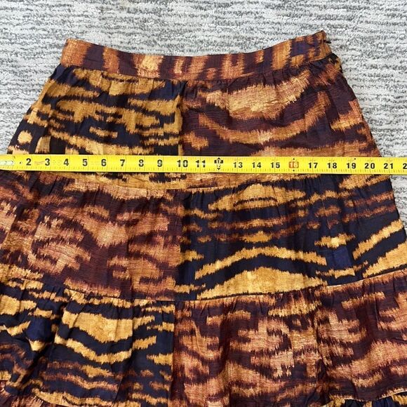 NWT ULLA JOHNSON Tiered Silk Midi Skirt - Multicolour. Size 8 - Picture 9 of 15